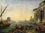 Claude Lorrain Seehafen beim Aufgang der Sonne painting